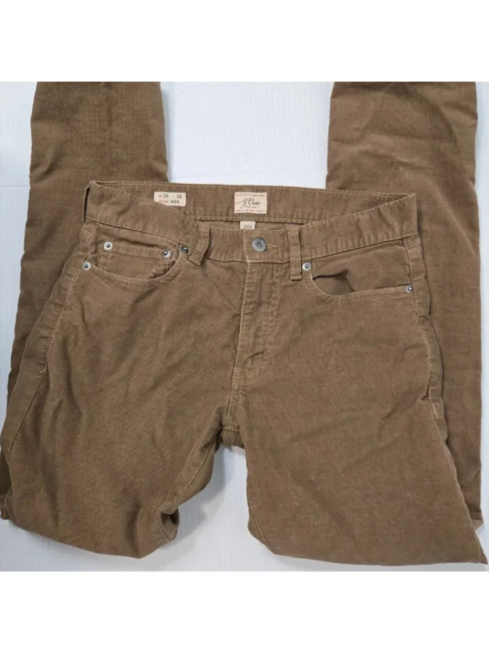 J. Crew 484 Corduroy Men's Size 29 x 30 Slim Straight Pants Oak Tan